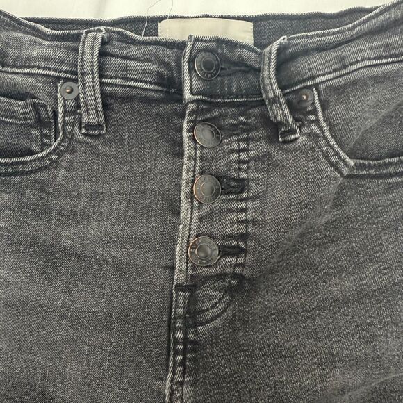 EVERLANE The Authentic Stretch High Rise Skinny Button Fly 27 Washed Black B42 - Picture 4 of 6